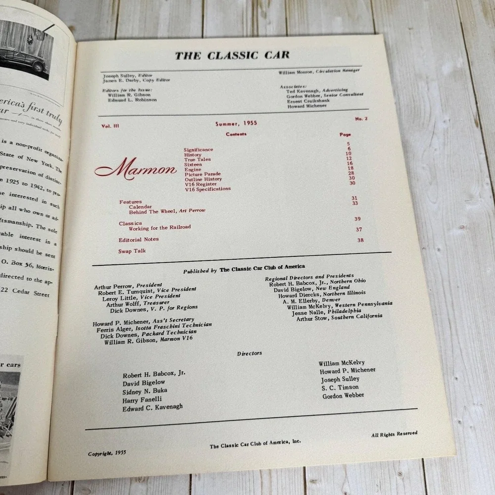 The Classic Car Magazine 1955 Summer Autumn Annual Review CCCA Set